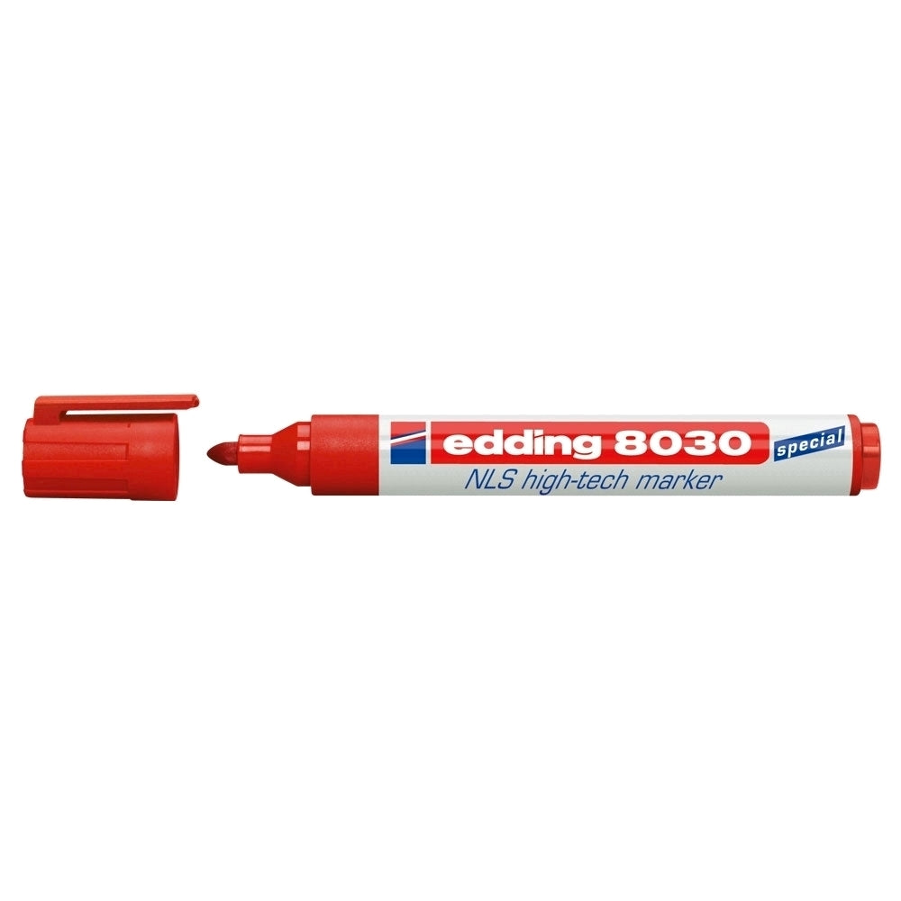 Marker permanent Edding 8030, varf rotund, 1.5-3 mm, rosu Marker permanent Edding 8030, varf rotund, 1.5-3 mm, rosu